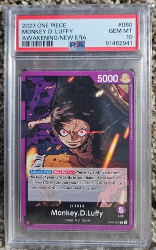 2023 One Piece Monkey D Luffy Leader OP05-060 Awakening of the New Era PSA 10