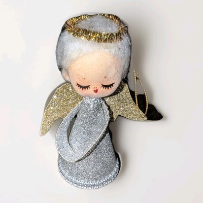 Vintage Elf Pixie Angel Christmas Ornament  Decoration Pixie Japan Silver Gold