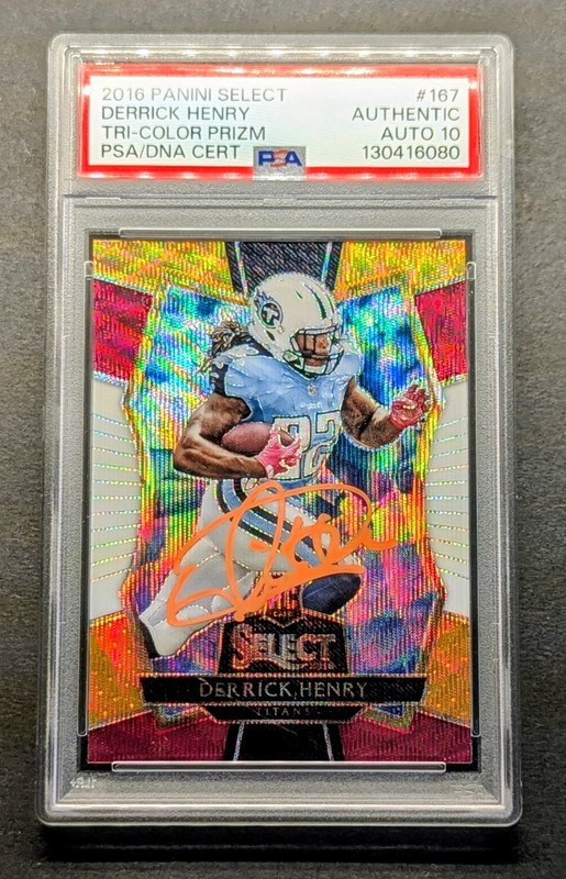 DERRICK HENRY Rookie Auto 2016 Select Tri-Color Prizm PSA 10 Gem Mint Auto RC SP