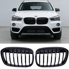 Nieren Grill Einzelsteg Kühlergrill für BMW X1 F48 xDrive VFL 15-19 ganz schwarz