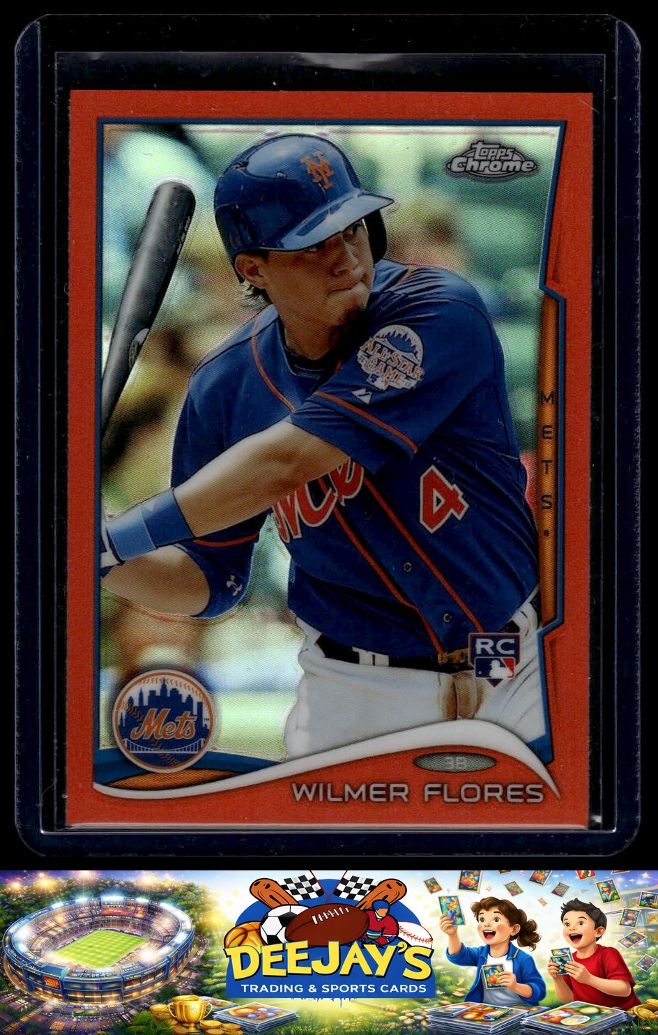 2014 Topps Chrome #67 Wilmer Flores Orange Refractors Rookie New York Mets