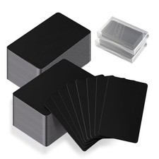 100 PCS Aluminum Business Card Blanks 0.45 mm Thickness Black Metal Business ...