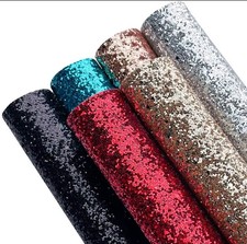 GLITTER CHUNKY SUPPERIOR SHINY HIGH QUALITY FUAX LEATHER SHEET SIZE 21cm X 29cm