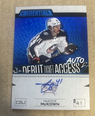 2023-24 Upper Deck Credentials Debut Ticket Access Autos Hunter McKown Blue /35