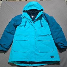 Lands End Squall Parka Kids XL 14-16 Blue Waterproof Hooded Winter Jacket