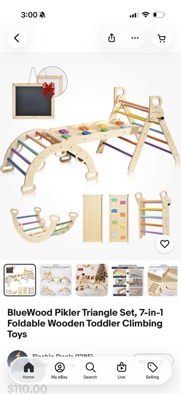 8 in 1 Pikler Triangle Set Wooden Climbing Toys for Toddlers Montessori Climbing