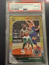 POP 1. : 2019-20 HOOPS PREMIUM Stock Jaylen Brown Gold Shimmer #’d 3/8 PSA 10 ☘️