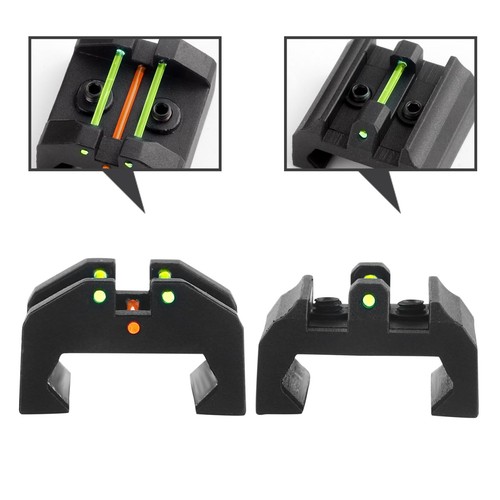 TPRCOL Low Baseline Optical Fiber Material Front and Rear Sight (Black ...