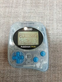 Nintendo Pokemon Mini Console Blue & Rare Strap &  4 Cartridges Japan Tested