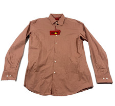 HUGO BOSS Kenno Performance Casual Dress Shirt Slim Fit Pastel Red Sz 16.5 NEW