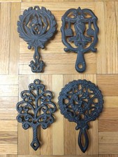 Vintage Wilton Small Cast Iron Trivet-Set of 4