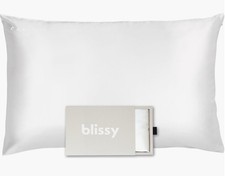Blissy 22 Momme 100 Mulberry Silk Pillowcase Pure White Queen Size 20  x 30  