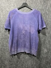 Vintage 50s Faded Purple Short Sleeve Crewneck Sweatshirt Sportswear Terry Cloth