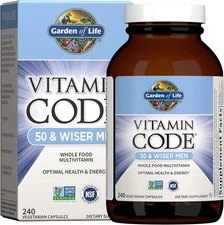 Garden of Life Vitamin Code 50+ Men’s Multivitamin Supplement - 240 Capsules