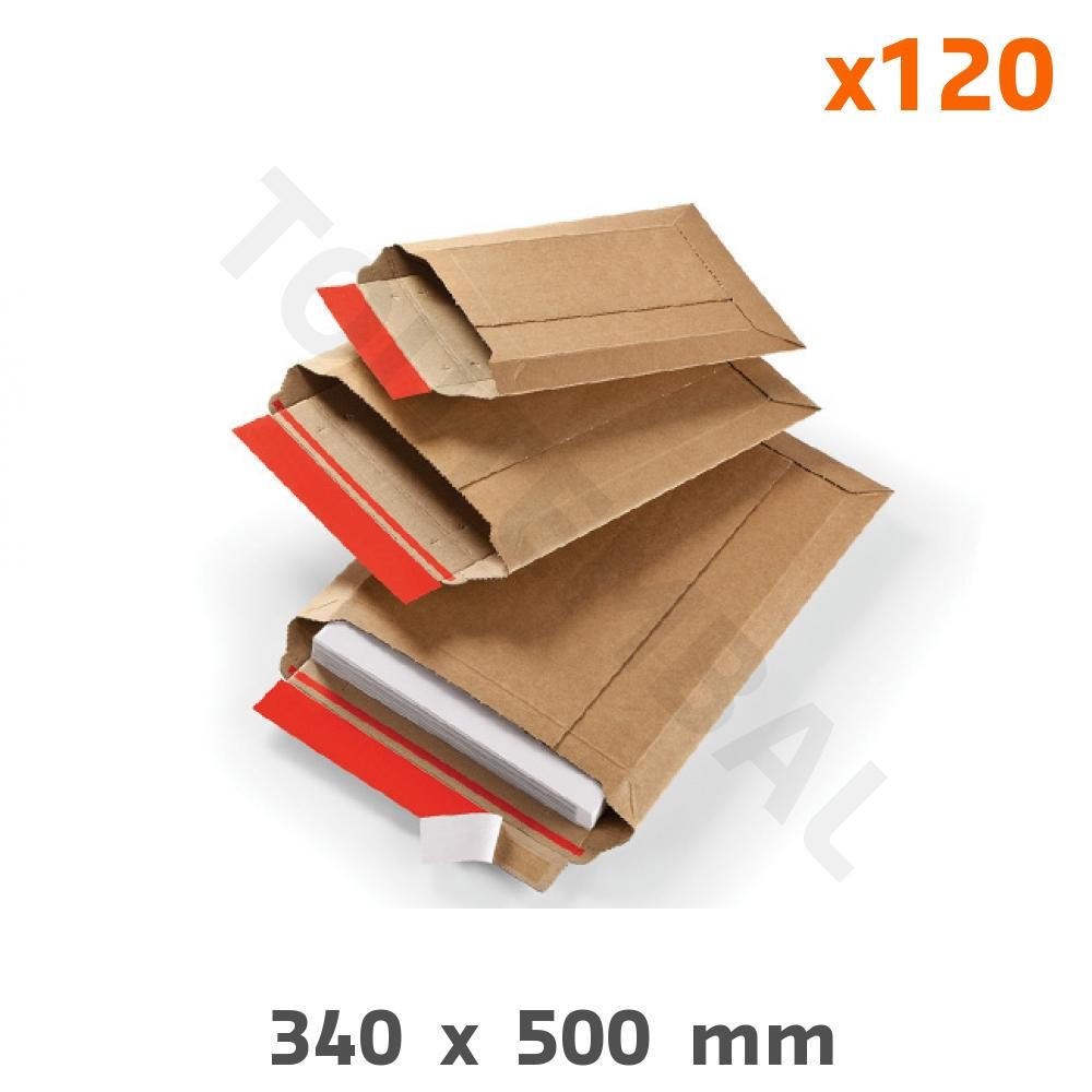 Pochette carton ondulé haute densité 340x500 mm étui rigide premium par 120