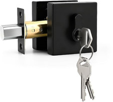 New Probico Matte Black Square Modern Double Cylinder Deadbolt Door Lock