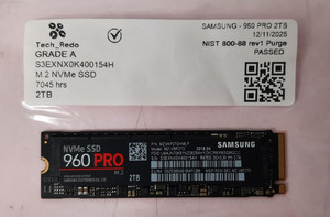 Samsung 960 PRO 2TB M.2 2280 NVMe PCIe Gen 3 x4 (MZ-V6P2T0) Solid State Drive