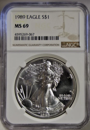 1989  US Silver Eagle $1 NGC MS69.