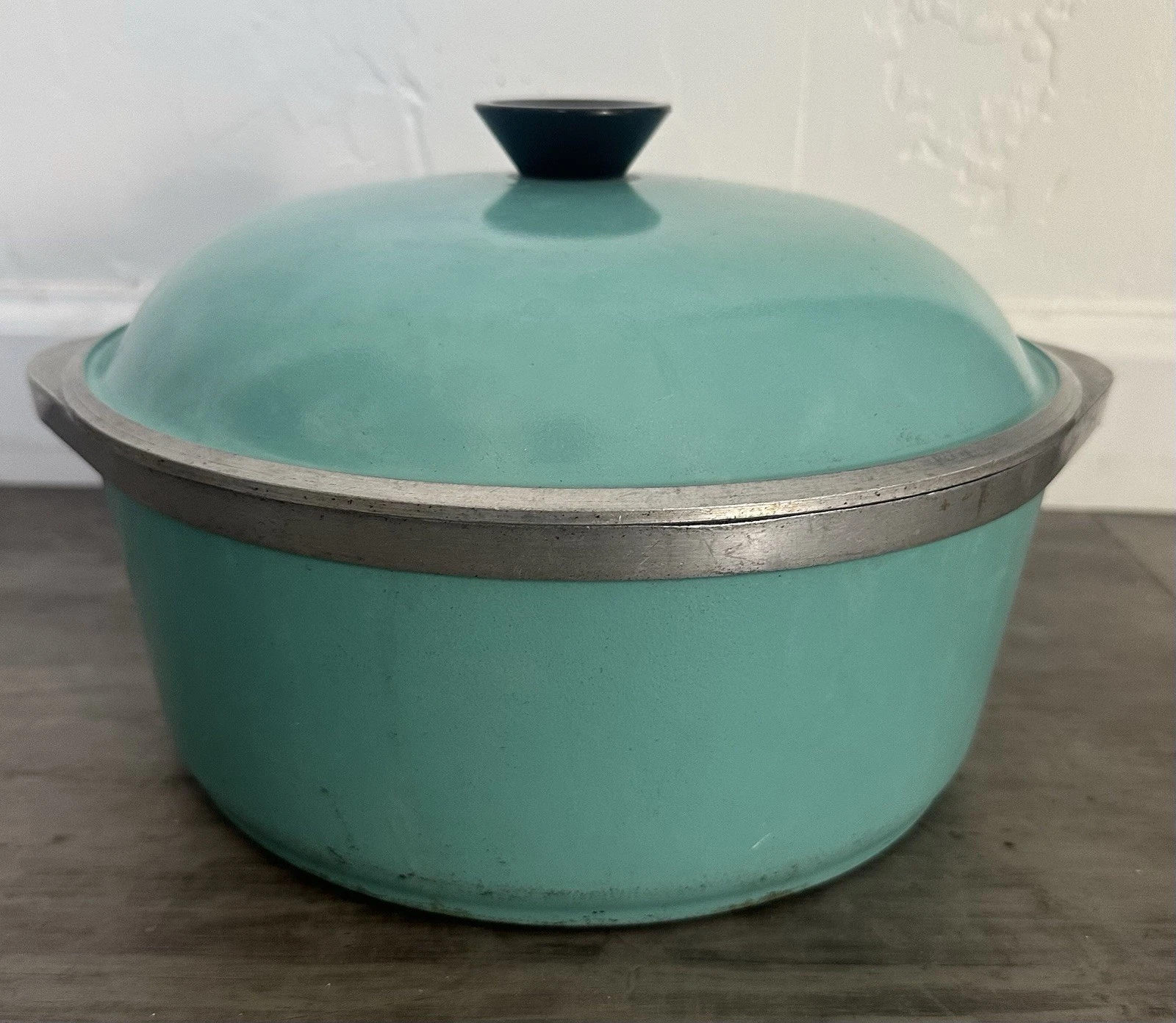 Vintage Turquoise Club Cooking Pot With Lid Dutch Oven 10”