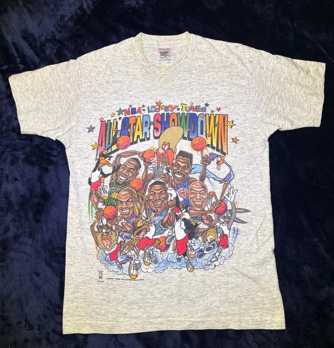 Vtg 1995 Official Fan Sportswear NBA Looney Tunes Allstar Showdown