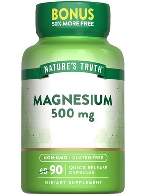 Nature's Truth Magnesium Supplement 500Mg 90 Quick Release Capsules Non-gmo