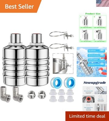 304 Stainless Steel Auto Water Level Control Float Valve - 2 Pack, 1/2'' & 3/4''