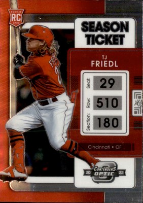 2022 Panini Chronicles - Contenders Optic T.J. Friedl Cincinnati Reds #16 (RC)