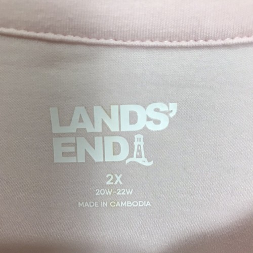 Lands' End Damen Kurzarm Biesen Bluse Rosa Größe 2X - Bild 4 von 7