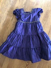 Hanna Andersson Princess Dress 100 4 Girls Taffeta Purple Party Puffed Sleeves