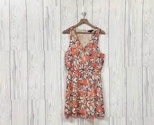 Banana Republic dress womens size 10 sleeveless floral orange knee length