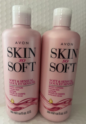 2,AVON SKIN SOFT &SENSUAL BODY LOTION FOR DRY SKIN(2PIECES) 11.8FLOZ