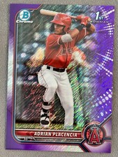 2022 Bowman Chrome Adrian Placencia Purple Shimmer Refractor /250 #BCP-205