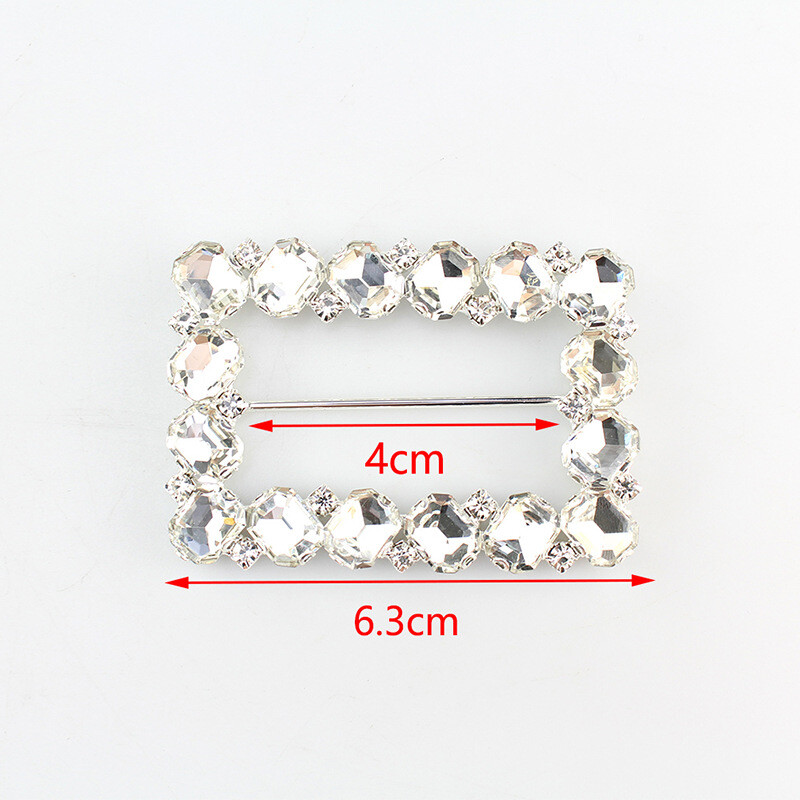 Rectangular Rhinestone Belt Buckle Slide Transpar… - image 10