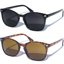 SUNGLASSES Retro Fashion Style BLACK FRAME Men Women Thin Horn Rimmed Shades