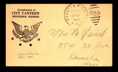 #ad 1945 Monett amp; Wichita RPO Card Some Creasing L25046 $2.99
