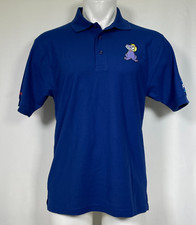 NERDS Candy Gummy Clusters Football Helmet Blue Pique Polo Shirt Men's SMALL