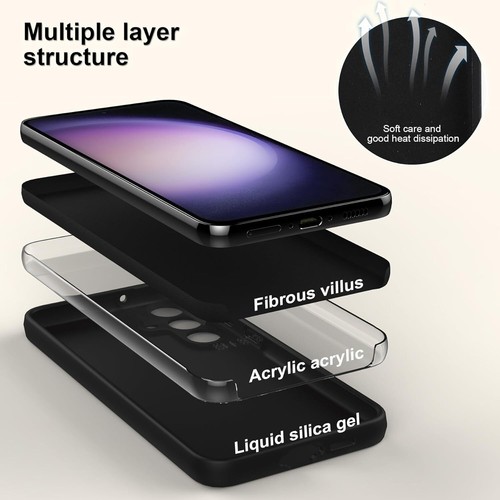 For Samsung Galaxy S23 S22Plus S24 Ultra S24 FE Silicone Case Phone Cover +Glass - 第 5/63 張圖片