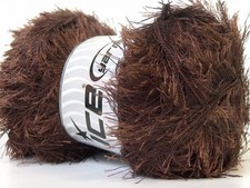 LG 100 gram Chocolate Brown Eyelash Yarn Ice Fun Fur 164 Yards 22708