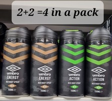Image of Umbro Body Spray Action And Power Deo Deodorant 4x150ml