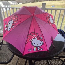 HELLO KITTY Umbrella, Lt. Pink  Hot Pink w/Hello Kitty Figure for a Handle
