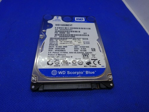 160 GB SATA LAPTOP FESTPLATTE WESTERN DIGITAL WD1600BEVT 2,5 ZOLL  #NFP73
