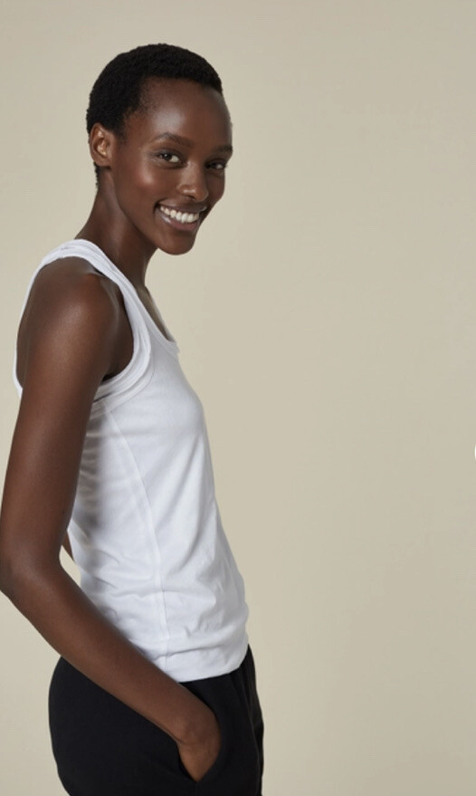 double layer white vest top