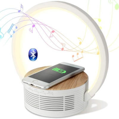 Bluetooth Speaker Wireless Charger Desk Lamp Night Light Portable Speaker