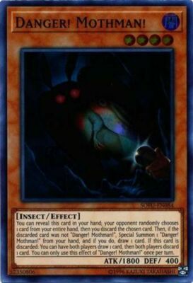 mothman yugioh card DANGER! MOTHMAN! *** SUPER RARE MINT/NM SOFU-EN084 YUGIOH!