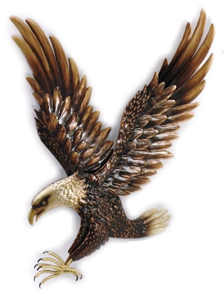 Bald Eagle Metal Wall Art Patriotic Decor 22.8x16.5 Inches Ready to Hang-image