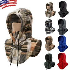 Women Winter Balaclava Hooded Scarf Windproof hat ,Warm Neck Gaiter with Hood