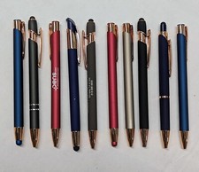10ct Mixed Lot Misprint Metal Retractable Click Pens: Multi-Color w/ROSE GOLD