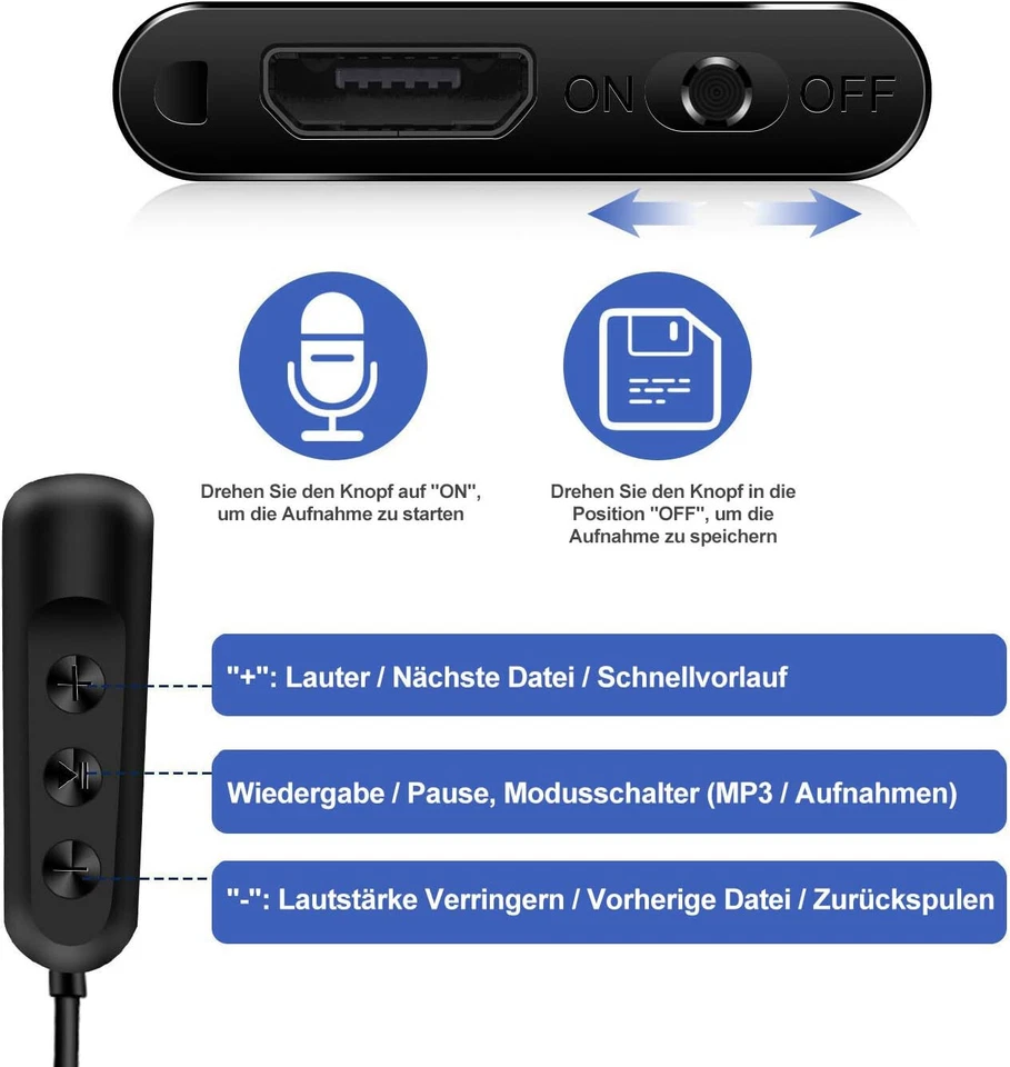 Spion Abhörgerät 8GB Wanze Voice Recorder Diktiergerät Spy 8GB getarnt Mini Auto - Bild 3 von 4