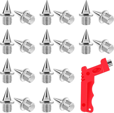 20Pcs 1/4Inch Steel Hard Track Cross Country Spikes with Spike Wrench, Replaceme