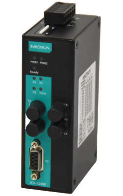 Moxa ICF-1280I-M-ST-T V1.0 Profibus to Fiber Optics Converter